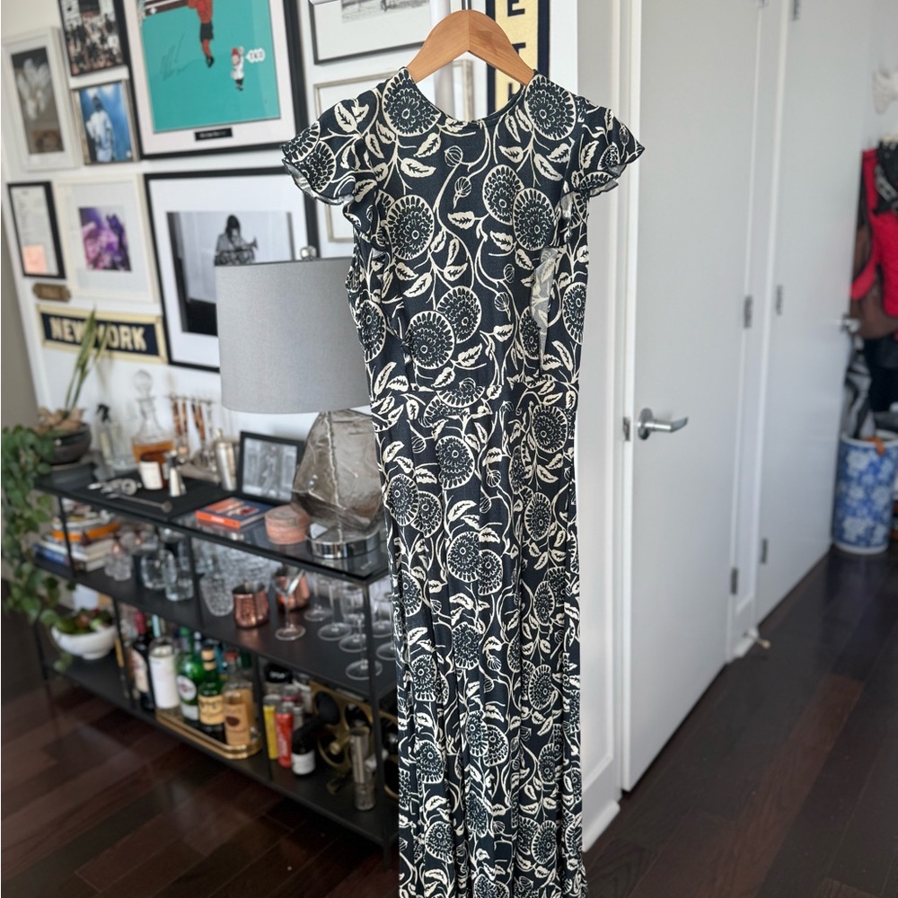 Madewell x Christy Dawn navy floral maxi dress